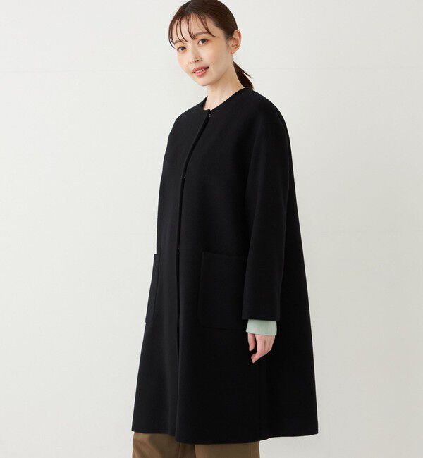 SHIPS Colors 「SHIPS Colors: ウール バックプリーツ ノーカラーコート」|ノーカラーコート|