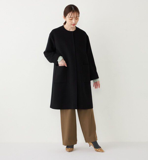 SHIPS Colors 「SHIPS Colors: ウール バックプリーツ ノーカラーコート」|ノーカラーコート|