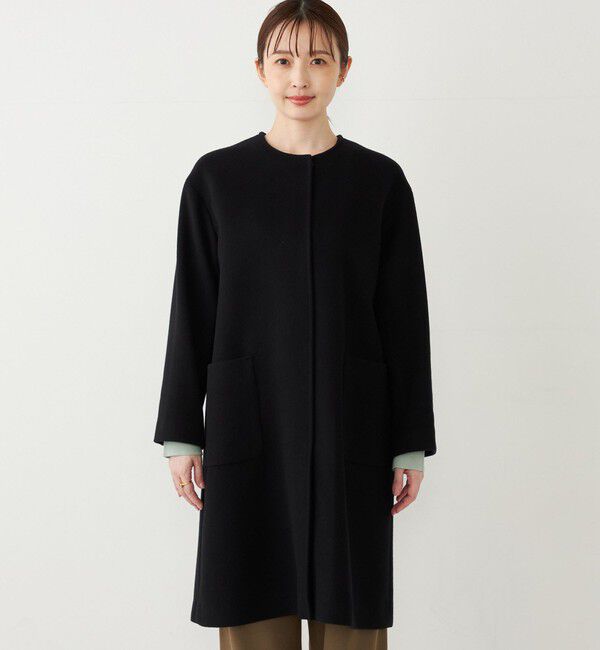SHIPS Colors 「SHIPS Colors: ウール バックプリーツ ノーカラーコート」|ノーカラーコート|