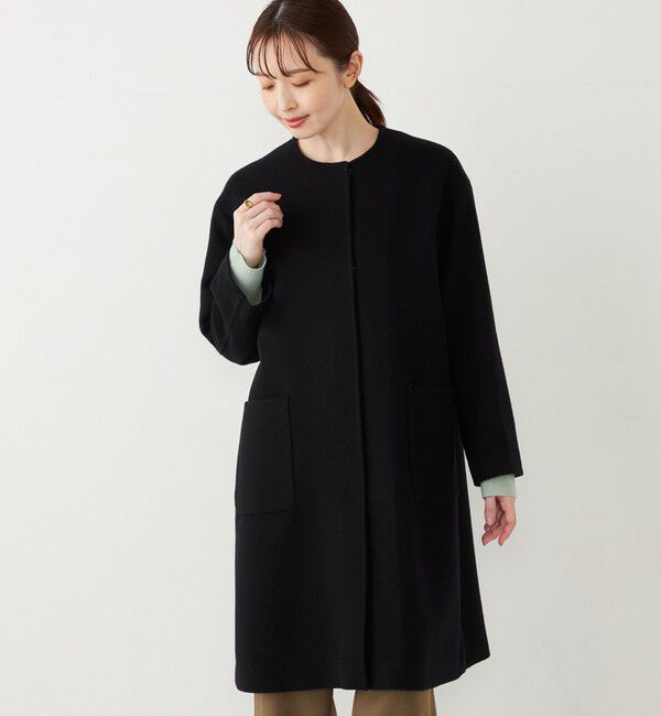 SHIPS Colors 「SHIPS Colors: ウール バックプリーツ ノーカラーコート」|ノーカラーコート|