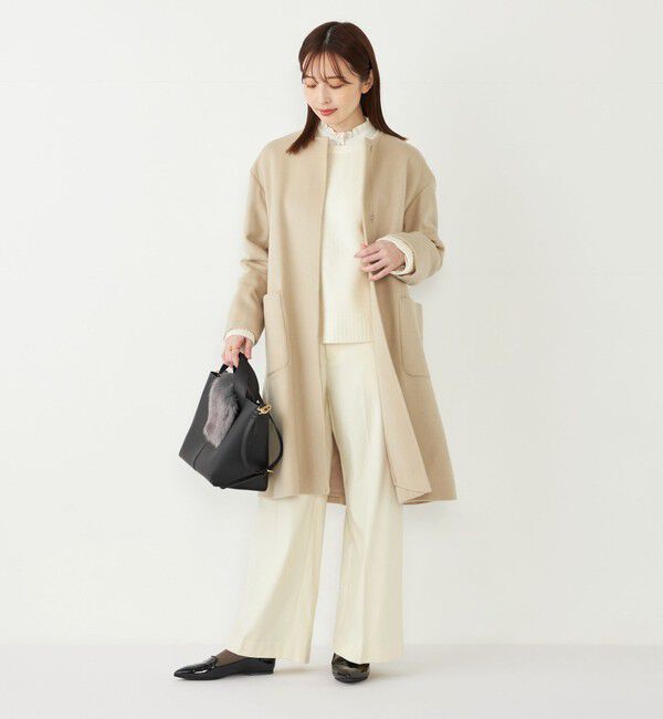 SHIPS Colors 「SHIPS Colors: ウール バックプリーツ ノーカラーコート」|ノーカラーコート|