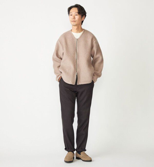 SHIPS「SHIPS: ブラッシュド ウール Vネック ジップ カーディガン」|カーディガン|