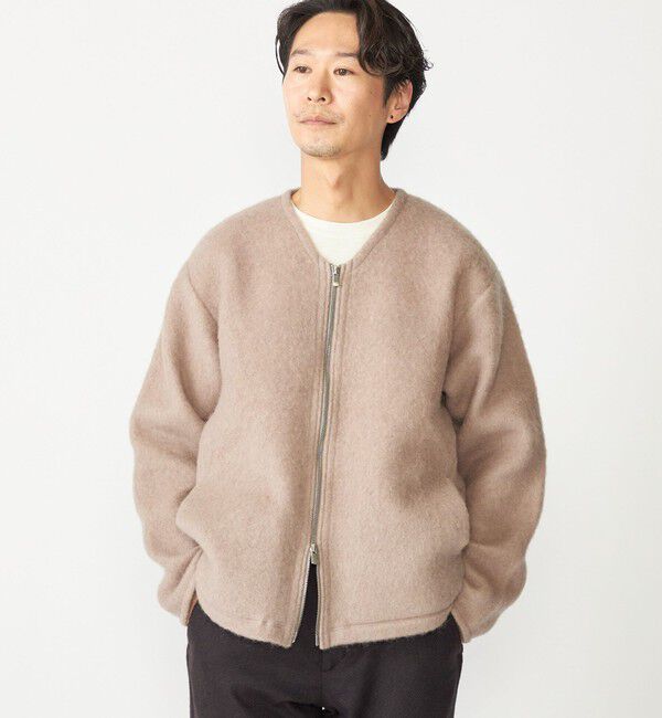 SHIPS「SHIPS: ブラッシュド ウール Vネック ジップ カーディガン」|カーディガン|