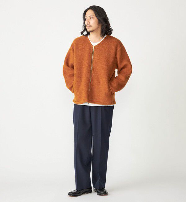 SHIPS「SHIPS: ブラッシュド ウール Vネック ジップ カーディガン」|カーディガン|