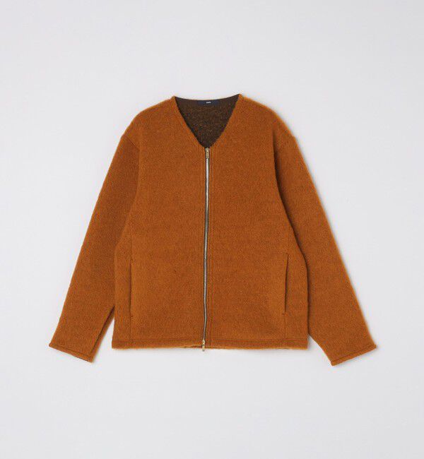 SHIPS「SHIPS: ブラッシュド ウール Vネック ジップ カーディガン」|カーディガン|