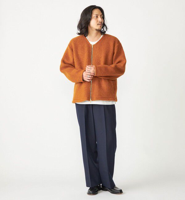 SHIPS「SHIPS: ブラッシュド ウール Vネック ジップ カーディガン」|カーディガン|