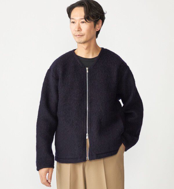 SHIPS「SHIPS: ブラッシュド ウール Vネック ジップ カーディガン」|カーディガン|