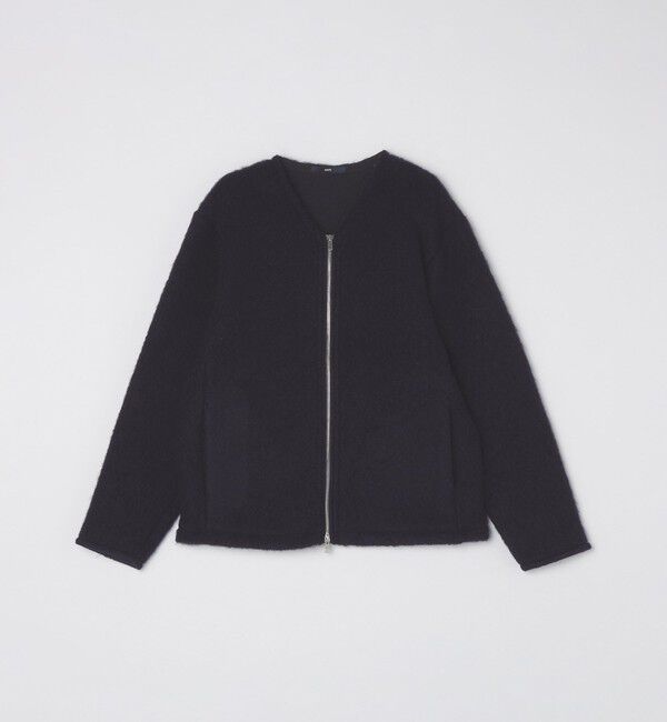 SHIPS「SHIPS: ブラッシュド ウール Vネック ジップ カーディガン」|カーディガン|