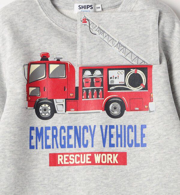 SHIPS Colors 「SHIPS Colors: 80～130cm / エマージェンシー ビハイクル(消防車) スウェット」|スウェット・ジャージ|
