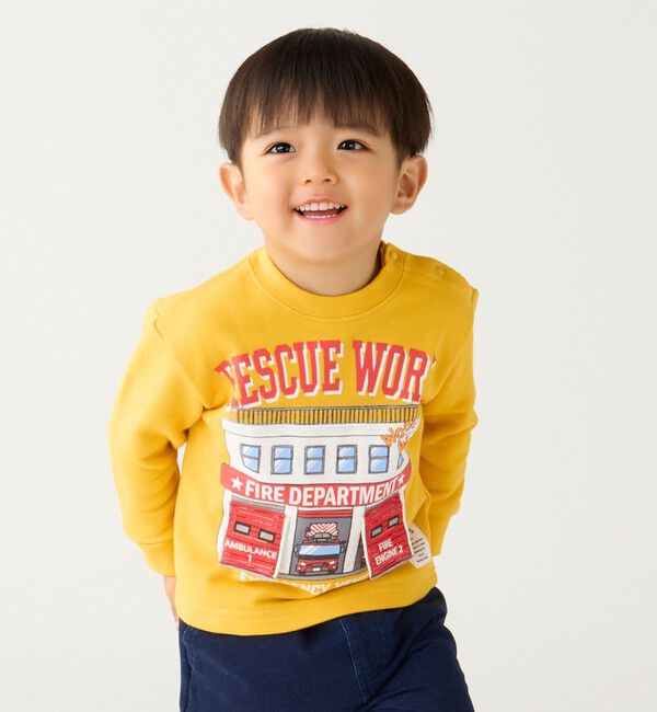 SHIPS Colors 「SHIPS Colors: 80～130cm / エマージェンシー ビハイクル(消防車) スウェット」|スウェット・ジャージ|イエロー