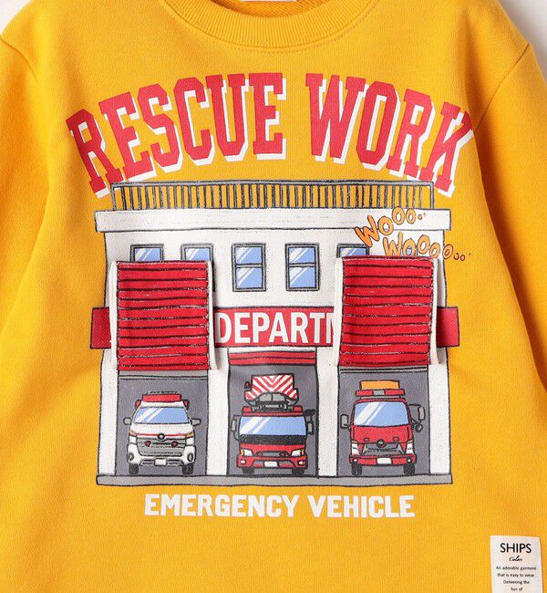 SHIPS Colors 「SHIPS Colors: 80～130cm / エマージェンシー ビハイクル(消防車) スウェット」|スウェット・ジャージ|