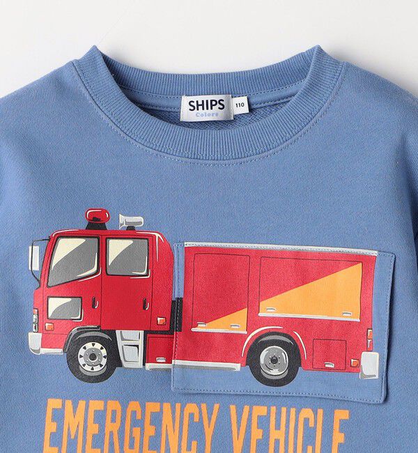 SHIPS Colors 「SHIPS Colors: 80～130cm / エマージェンシー ビハイクル(消防車) スウェット」|スウェット・ジャージ|