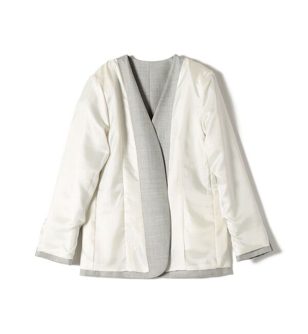 SHIPS for women「ウール ツイル カラーレス ジャケット（セットアップ対応）」|ノーカラージャケット|