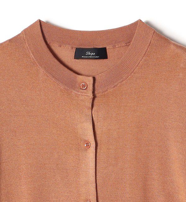 SHIPS for women「SHIPS Primary Navy Label:シルク カシミヤ クルーネック カーディガン 2」|カーディガン|