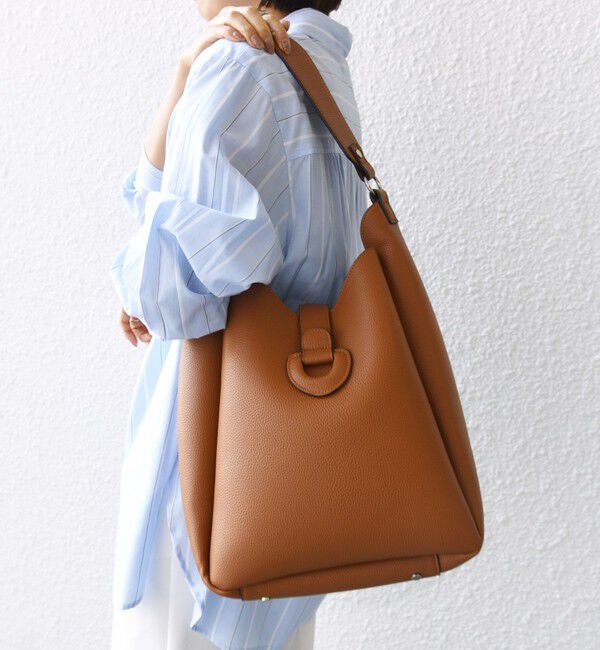 SHIPS for women「【WEB限定】ポーチ付 A4 ベルト モチーフ トート」|ショルダー・メッセンジャー|ブラウン