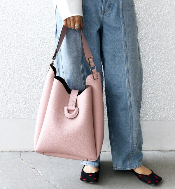 SHIPS for women「【WEB限定】ポーチ付 A4 ベルト モチーフ トート」|ショルダー・メッセンジャー|ピンク