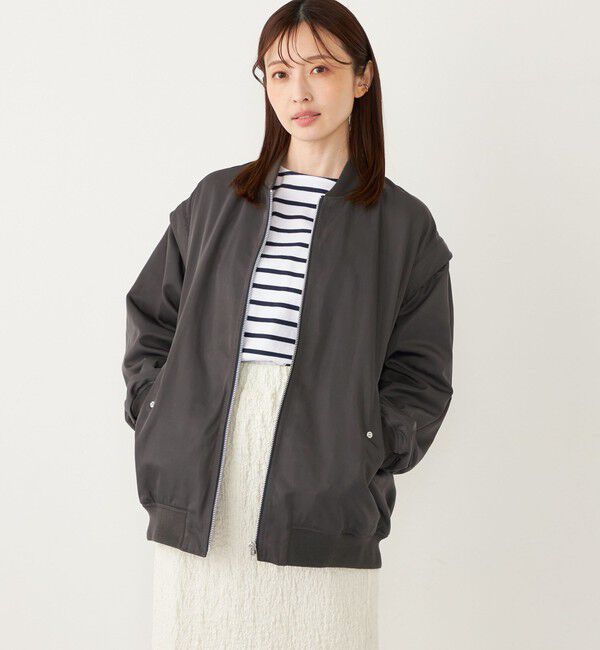 SHIPS Colors 「SHIPS Colors:〈手洗い可能〉2WAY MA-1」|ブルゾン・スタジャン|ダークグレー