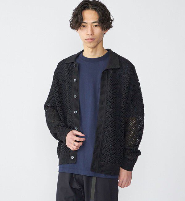 SHIPS「SHIPS:〈手洗い可能〉メッシュ ニット カーディガン」|カーディガン|