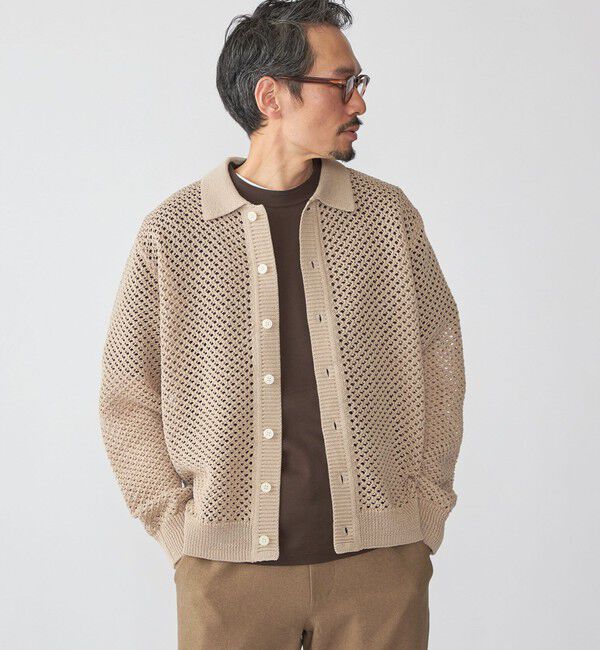 SHIPS「SHIPS:〈手洗い可能〉メッシュ ニット カーディガン」|カーディガン|