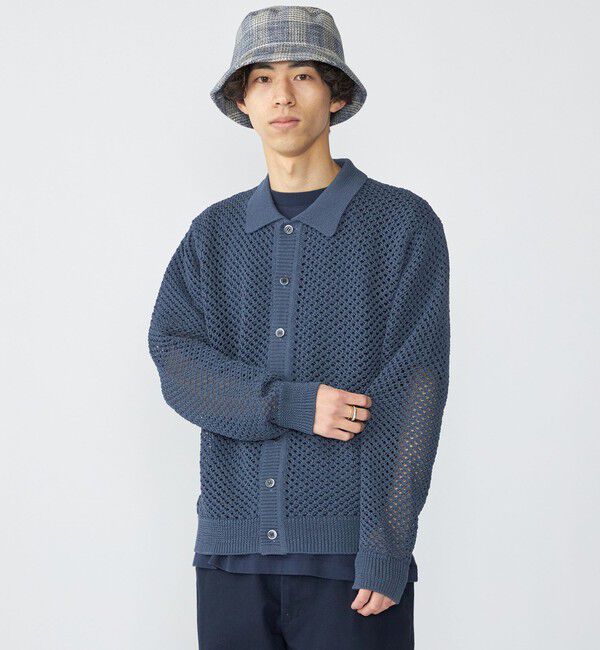 SHIPS「SHIPS:〈手洗い可能〉メッシュ ニット カーディガン」|カーディガン|