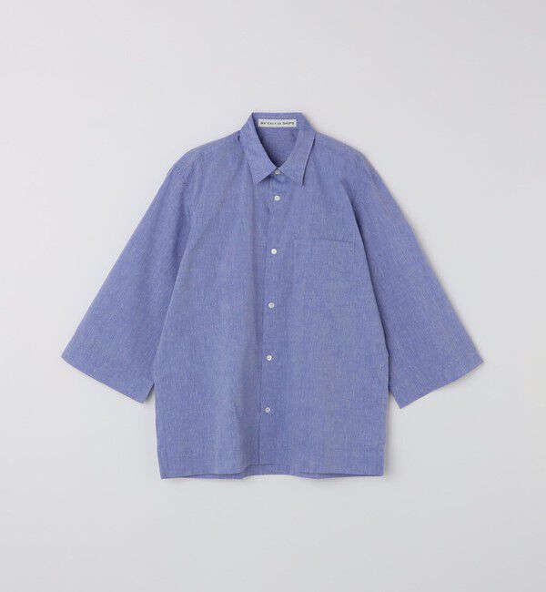 SHIPS「BATEAUX DE SHIPS: レギュラーカラー ソリッド 8分袖 シャツ」|シャツ・ブラウス|ライトブルー