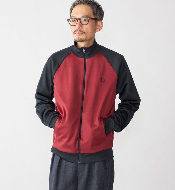 SHIPS「FRED PERRY: コントラスト スリーブ トラック ジャケット」|スウェット・ジャージ|