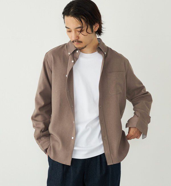 SHIPS Colors 「SHIPS Colors:ストレッチ ウールライク シャツ」|シャツ・ブラウス|