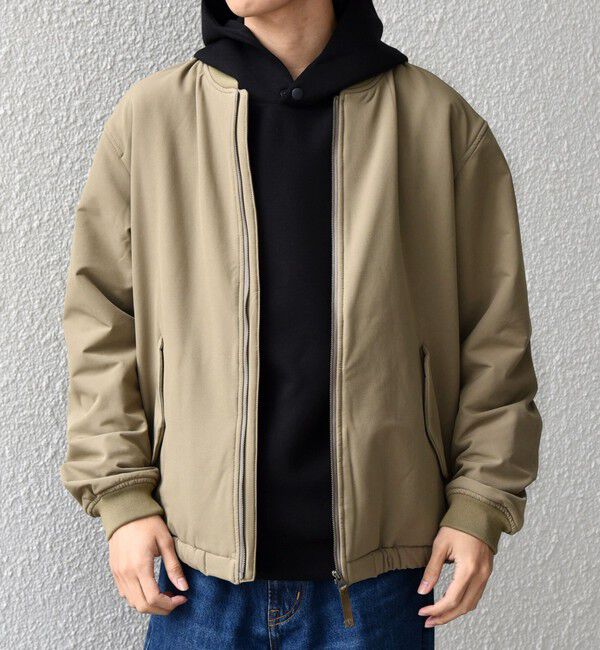 SHIPS any「SHIPS any:〈洗濯機可能〉ストレッチ 裏起毛 ウォーム アーバン ブルゾン (セットアップ対応)◇」|ブルゾン・スタジャン|カーキ
