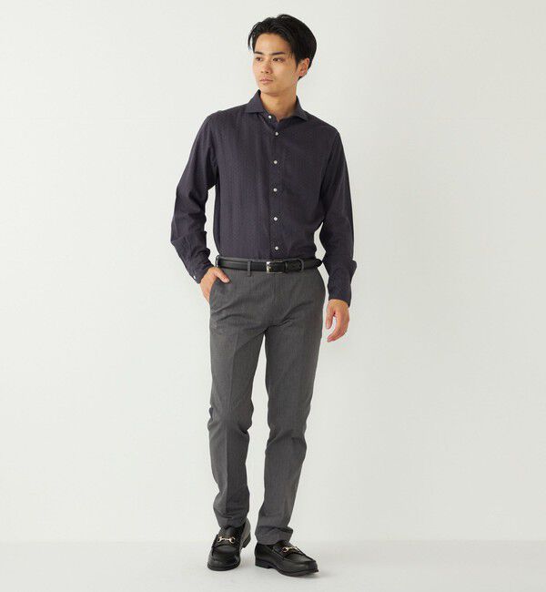 SHIPS Colors 「SHIPS Colors:コットン フランネル 小紋柄 プリント ワイドカラー シャツ」|シャツ・ブラウス|