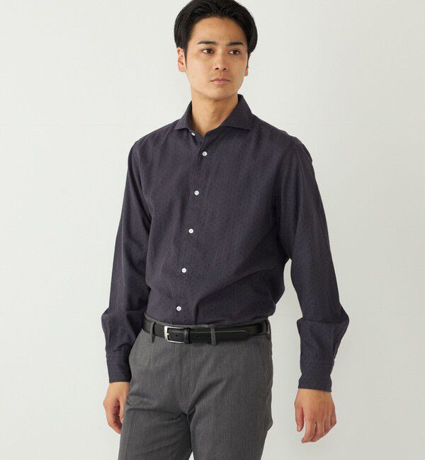 SHIPS Colors 「SHIPS Colors:コットン フランネル 小紋柄 プリント ワイドカラー シャツ」|シャツ・ブラウス|