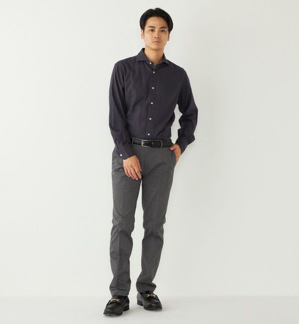 SHIPS Colors 「SHIPS Colors:コットン フランネル 小紋柄 プリント ワイドカラー シャツ」|シャツ・ブラウス|