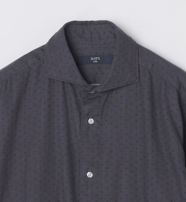 SHIPS Colors 「SHIPS Colors:コットン フランネル 小紋柄 プリント ワイドカラー シャツ」|シャツ・ブラウス|