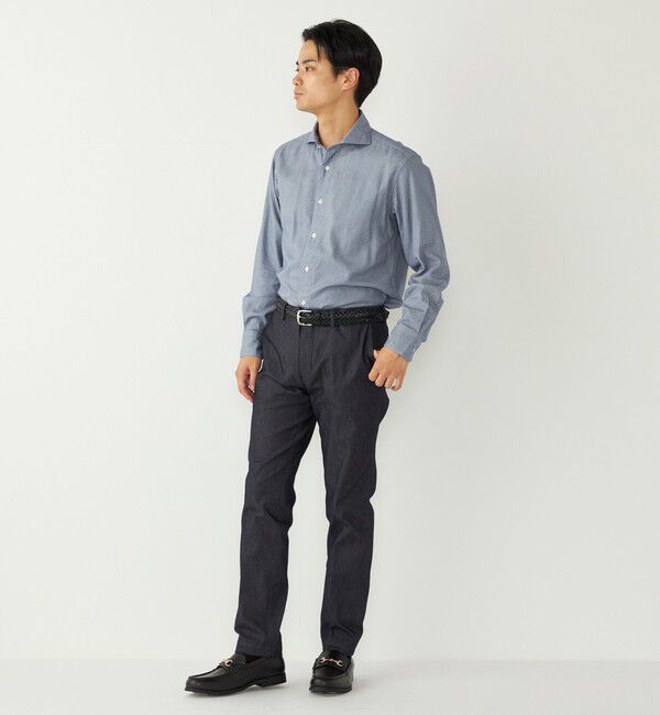 SHIPS Colors 「SHIPS Colors:コットン フランネル 小紋柄 プリント ワイドカラー シャツ」|シャツ・ブラウス|