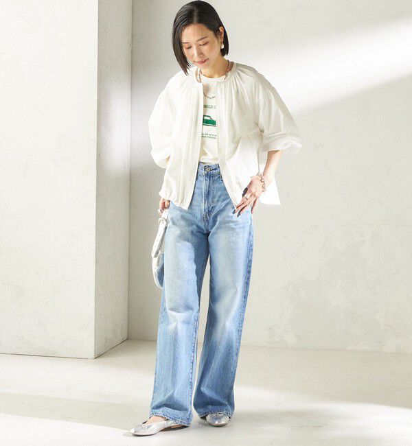 SHIPS for women「《予約》〈 接触冷感 / 撥水加工〉TEXBRID(R) タフタ ギャザー 羽織 ブルゾン」|ブルゾン・スタジャン|