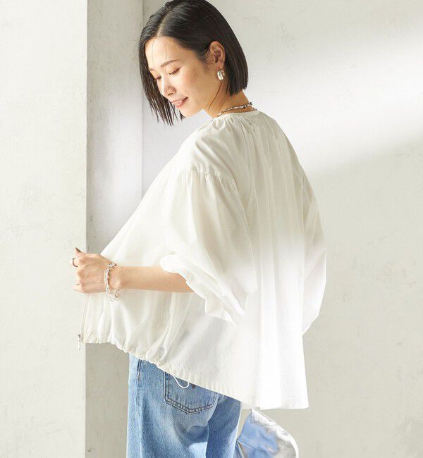 SHIPS for women「《予約》〈 接触冷感 / 撥水加工〉TEXBRID(R) タフタ ギャザー 羽織 ブルゾン」|ブルゾン・スタジャン|