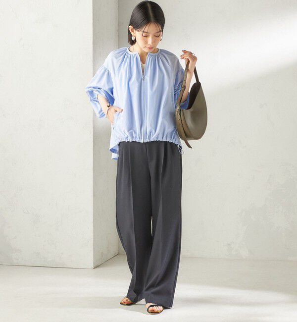 SHIPS for women「《予約》〈 接触冷感 / 撥水加工〉TEXBRID(R) タフタ ギャザー 羽織 ブルゾン」|ブルゾン・スタジャン|