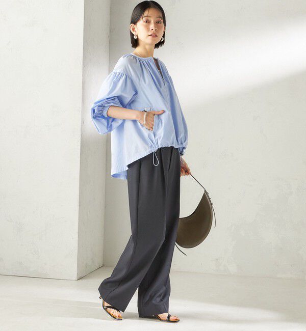 SHIPS for women「《予約》〈 接触冷感 / 撥水加工〉TEXBRID(R) タフタ ギャザー 羽織 ブルゾン」|ブルゾン・スタジャン|