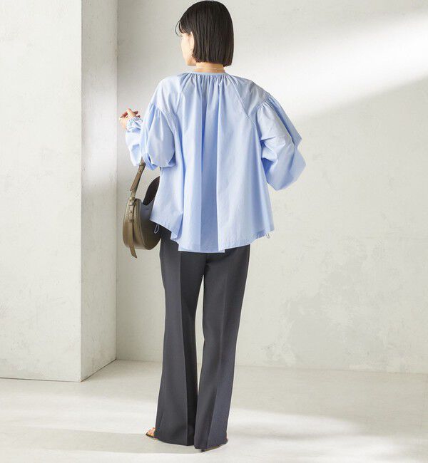 SHIPS for women「《予約》〈 接触冷感 / 撥水加工〉TEXBRID(R) タフタ ギャザー 羽織 ブルゾン」|ブルゾン・スタジャン|