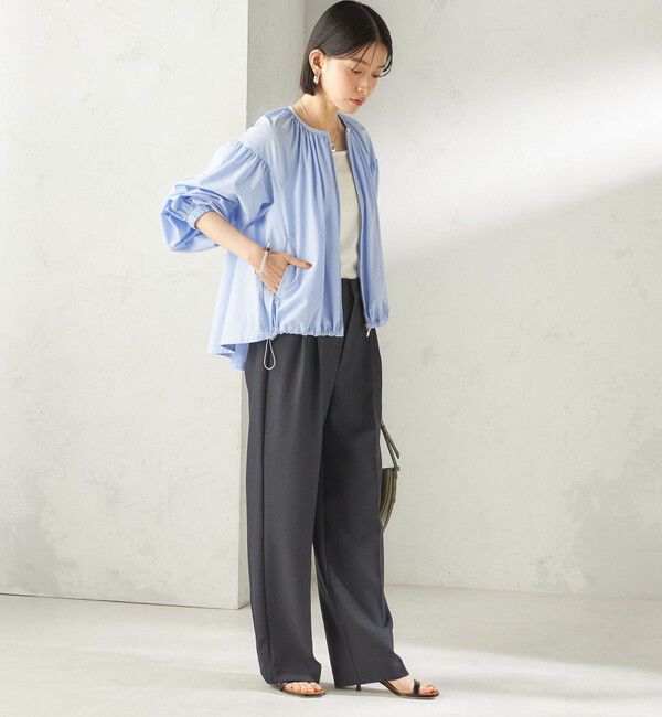 SHIPS for women「《予約》〈 接触冷感 / 撥水加工〉TEXBRID(R) タフタ ギャザー 羽織 ブルゾン」|ブルゾン・スタジャン|