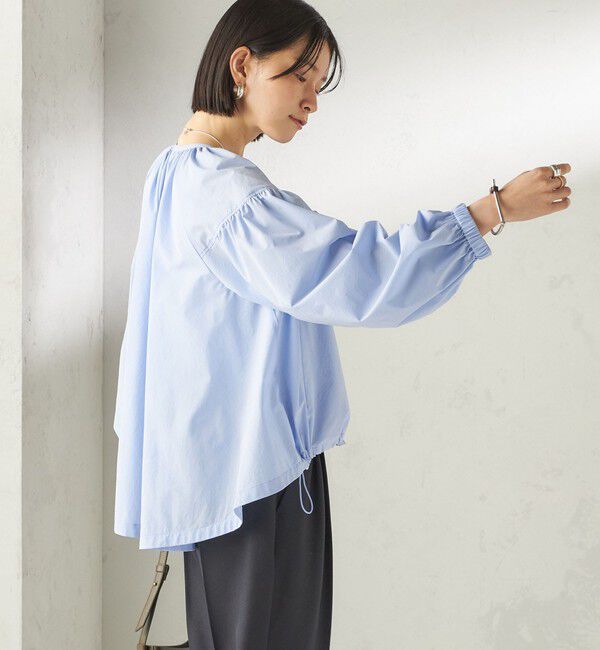 SHIPS for women「《予約》〈 接触冷感 / 撥水加工〉TEXBRID(R) タフタ ギャザー 羽織 ブルゾン」|ブルゾン・スタジャン|