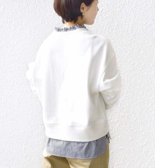 SHIPS for women「《一部追加予約》【WEB限定】〈手洗い可能〉ブラウス コンビ スウェット プルオーバー」|スウェット・ジャージ|