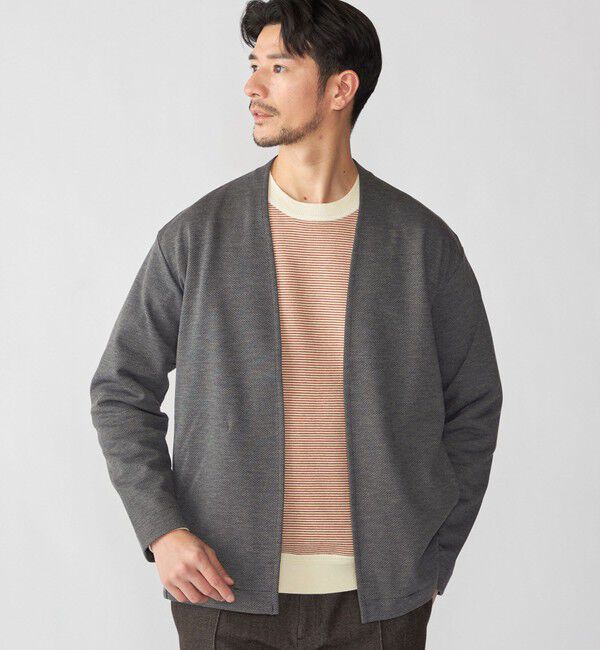 SHIPS「SHIPS: 〈セットアップ対応〉ジャカード ノーカラー カーディガン」|カーディガン|