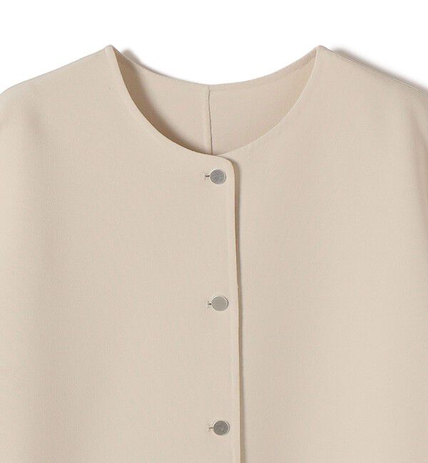 SHIPS for women「〈手洗い可能〉ストレッチ 二重織 リバー 仕立て ノーカラー コート」|その他|