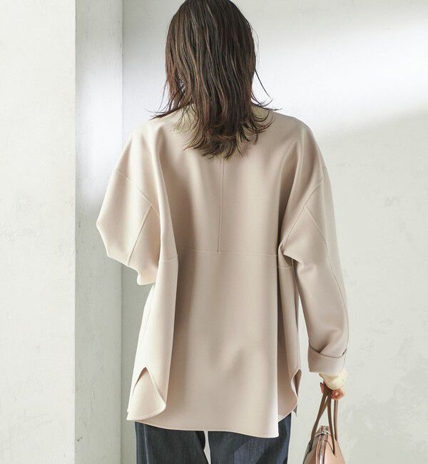 SHIPS for women「〈手洗い可能〉ストレッチ 二重織 リバー 仕立て ノーカラー コート」|その他|