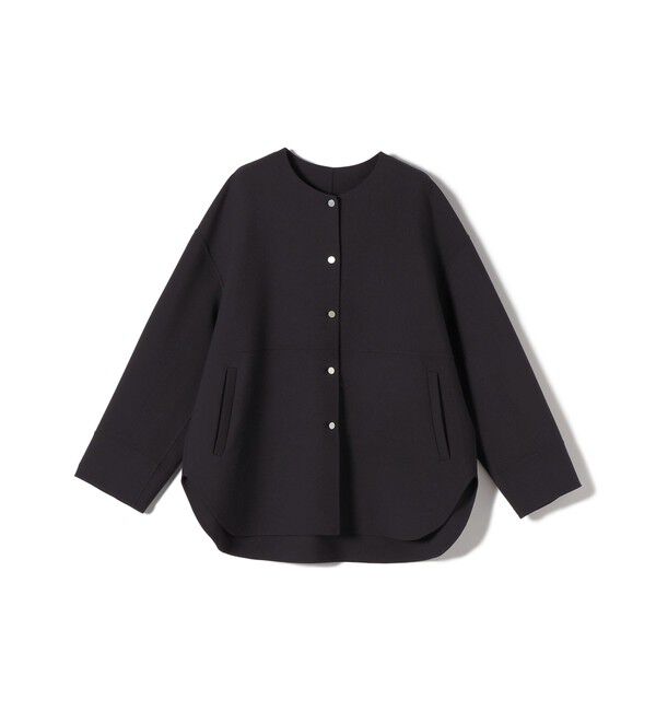 SHIPS for women「〈手洗い可能〉ストレッチ 二重織 リバー 仕立て ノーカラー コート」|その他|