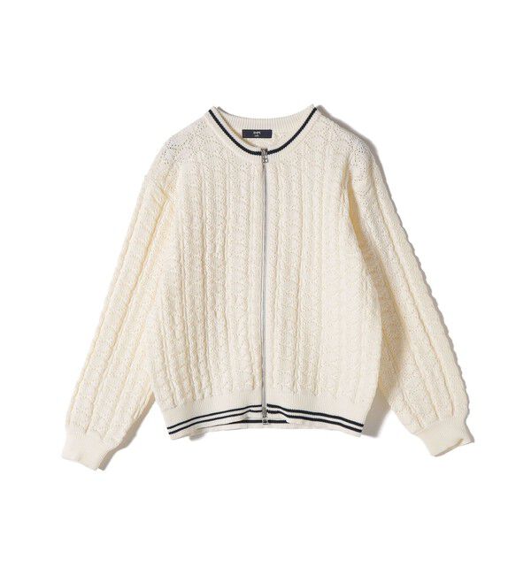 SHIPS Colors 「《予約》SHIPS Colors:〈手洗い可能〉柄編み ジップ カーディガン◆」|カーディガン|