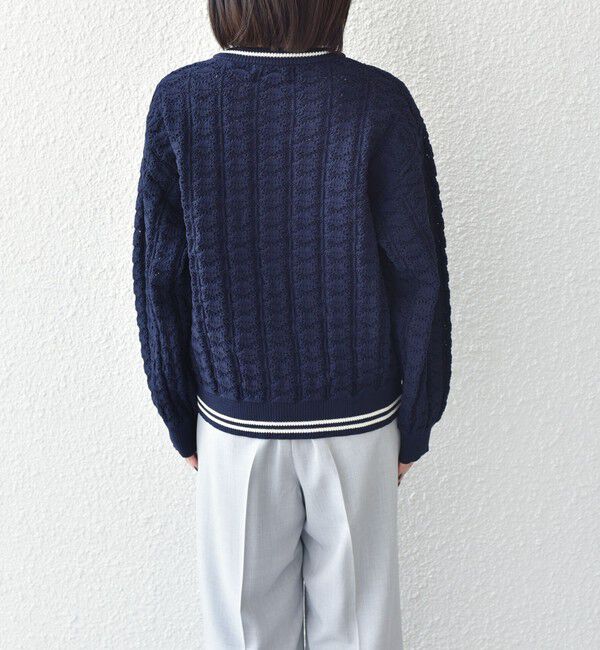SHIPS Colors 「《予約》SHIPS Colors:〈手洗い可能〉柄編み ジップ カーディガン◆」|カーディガン|