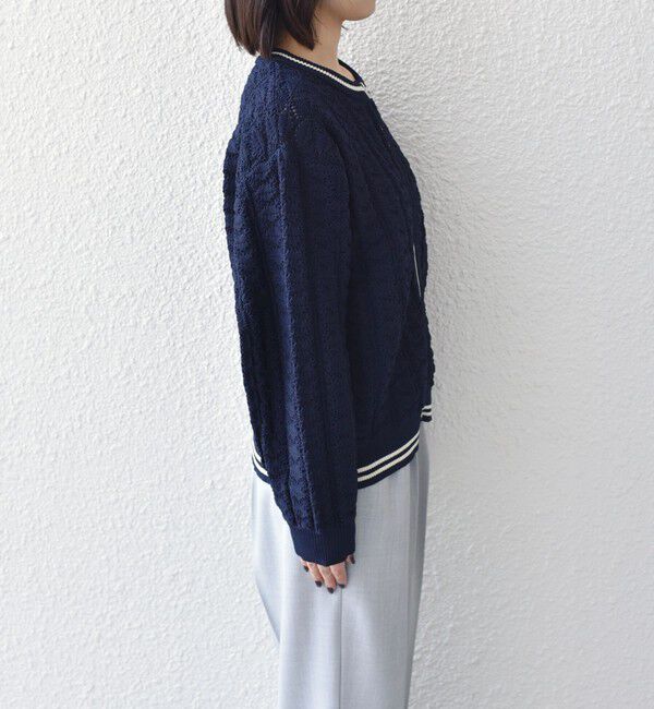 SHIPS Colors 「《予約》SHIPS Colors:〈手洗い可能〉柄編み ジップ カーディガン◆」|カーディガン|