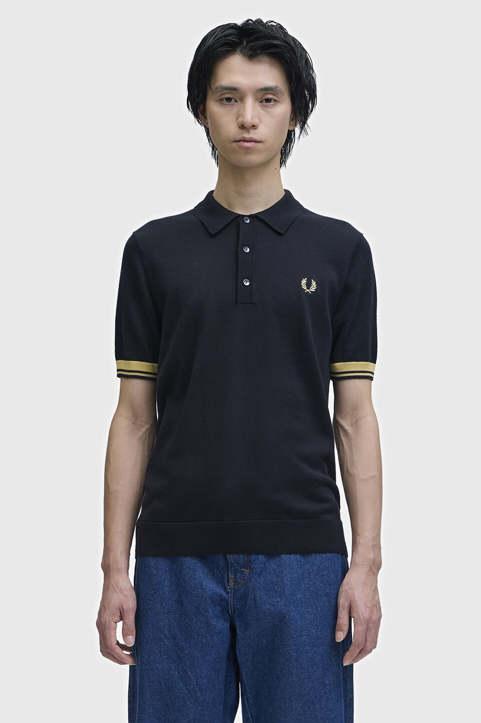 FRED PERRY 「Contrast Cuff Knitted Shirt」|ポロシャツ|