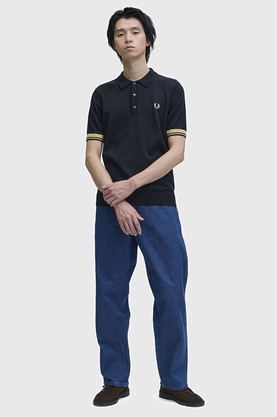 FRED PERRY 「Contrast Cuff Knitted Shirt」|ポロシャツ|